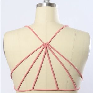 Strappy Back Bralette in Dusty Rose